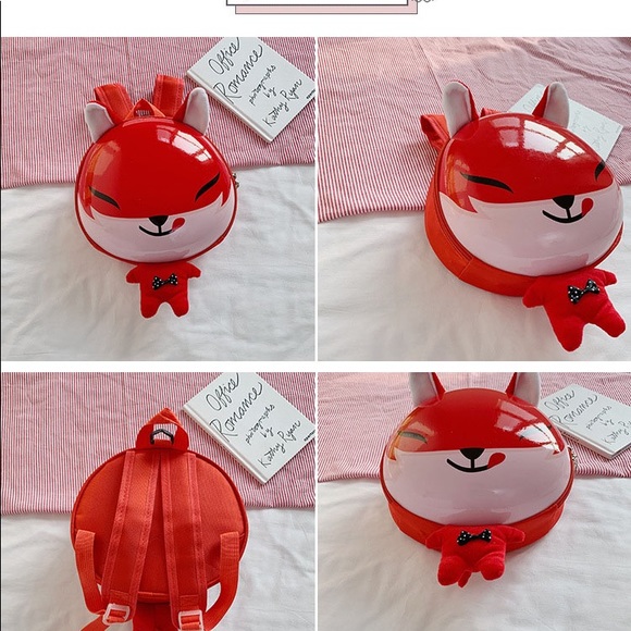 NWT BACKPACK CHILDREN SCHOOL BAG UNISEX FOX BABY RED. 9’x3’x10’in. - Picture 10 of 17